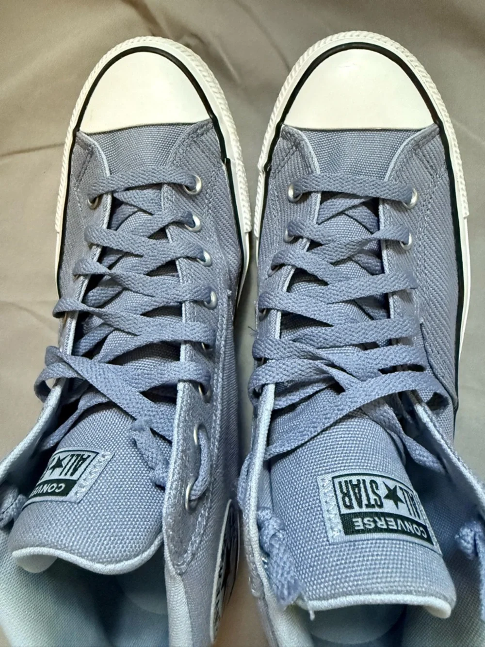 Converse High Top Sneakers in Light Blue Canvas - Picture 2 of 9